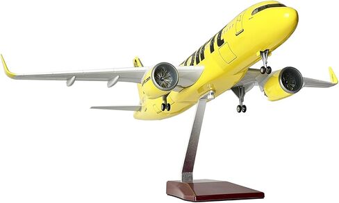 1:80 Scale Large Airplane Model Spirit Airlines Airbus 320 Plane Model with LED Light Gift for Business/Birthday/Christmas Diecast Alloy Airplanes for Gift and Collection in Saudi Arabia