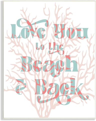 Stupell Industries Love You Beach ذات الطبقات المرجانية الرومانسية، تصميم دافني بولسيلي in Kuwait