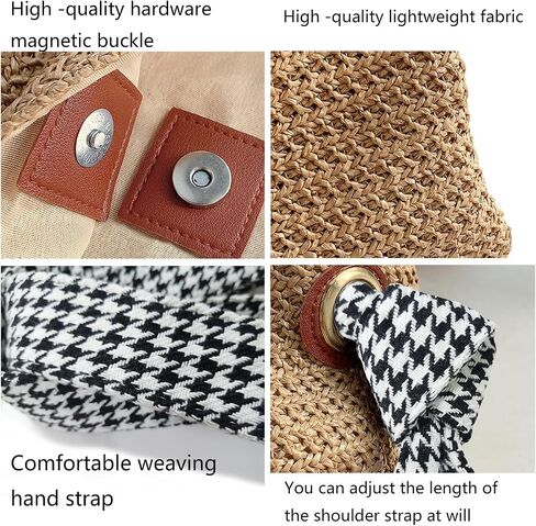 Casual Stylish Beach Bag, Straw Bag Summer Purse Shoulder Bag Straw Woven Handbag For Beach Vacation in Saudi Arabia