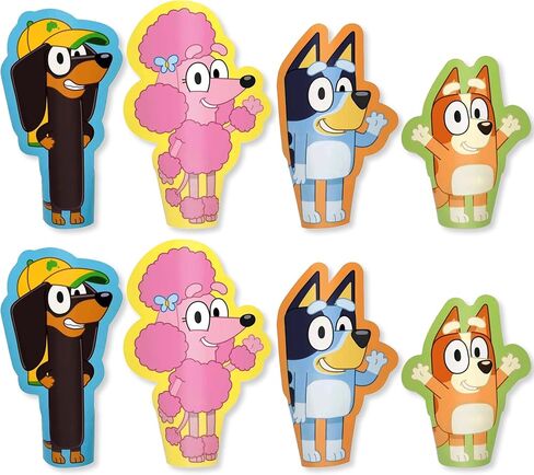دمى أصابع ورقية فريدة من نوعها مقطوعة بالقالب من Bluey - (8 عبوات) | دمى متعددة الألوان للعب الإبداعي والألعاب التفاعلية in Saudi Arabia