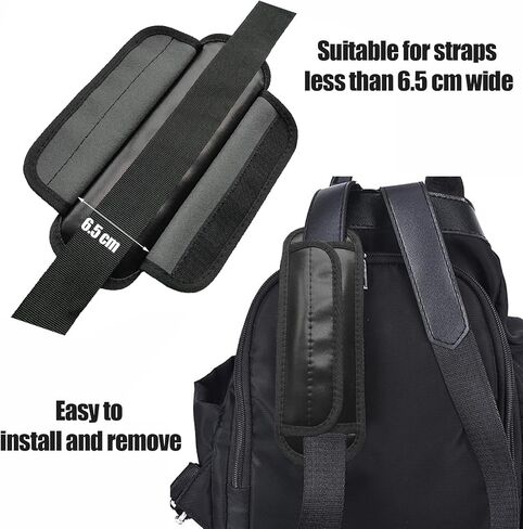 وسادات حزام الكتف العالمية، وسادة كتف جلدية بديلة، وسادة هوائية قابلة للإزالة للحقيبة، حقيبة الظهر، المراسلة، الكاميرا، صالة الألعاب الرياضية، الكمبيوتر المحمول، حزام الجيتار (أسود) in Kuwait