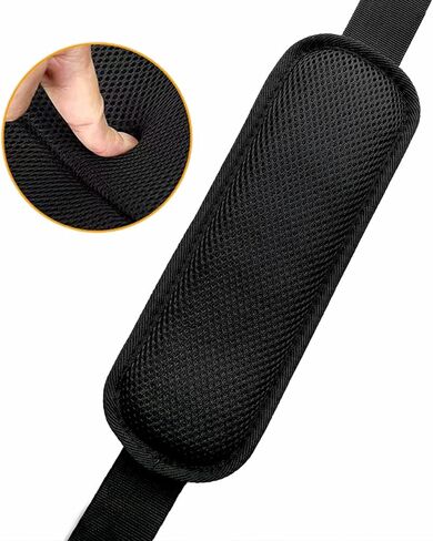 وسادات حزام الكتف العالمية، وسادة كتف جلدية بديلة، وسادة هوائية قابلة للإزالة للحقيبة، حقيبة الظهر، المراسلة، الكاميرا، صالة الألعاب الرياضية، الكمبيوتر المحمول، حزام الجيتار (أسود) in Kuwait