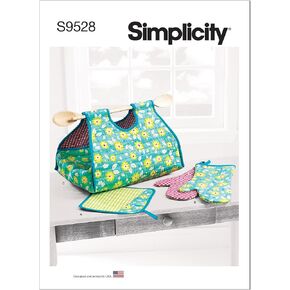 Simplicity Kitchen Accessories Pot Holder, Mitt, and Casserole Carrier Sewing Pattern Kit, Code S9528, One Size, Multicolor