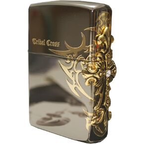 Zippo Lighter Side Tribar Cross Emblem Black Ice Zippo Korea Genuine Design