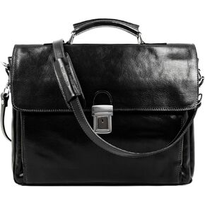 حقيبة جلدية مقاومة للوقت - حقيبة كمبيوتر محمول للأعمال للرجال - حقيبة جلدية إيطالية مصنوعة يدويًا - حقيبة رسول in Kuwait