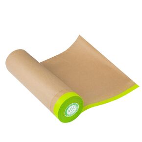 Pre-Taped Masking Paper for Painting - 18 inch x 50 feet Tape and Drape Painters Paper, Paint Adhesive Protective Paper Roll for Covering Skirting, Frames, Cars and Auto Body (1 Roll)