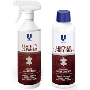 Leather Cleaner and Conditioner Foam Solution Cream Bundle, for use of Leather Furniture, Car Interior, Apparel, Boots, Shoes, Bags, and More