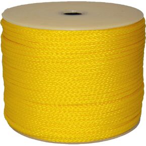 T.W Evans Cordage 27-301 1/4-Inch by 250-Feet Hollow Braid Polypro Rope, Yellow