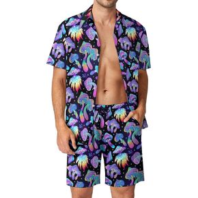Vintage 80s 90s Men's Hawaiian Shirt And Shorts Set - Lightweight Comfort, Casual Fashion Summer Summer Beach