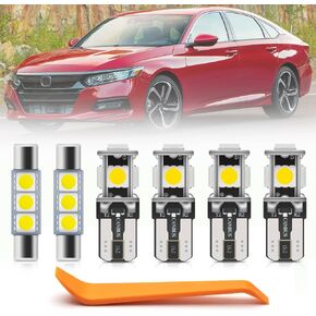 14pcs Accord Interior LED Lights Bulb Kit for Honda Accord 2008 2009 2010 2011 2012 Map Dome Trunk Lights Super Bright 6000K White LED Interior Light Bulbs Package + Install Tool