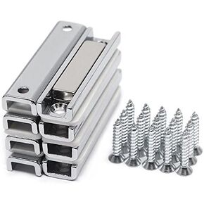 CMS Magnetics Heavy Duty Neodymium Channel Magnets w/Countersunk Holes 45 LB Holding Power Mounting Magnets for Doors, Cabinets, Gun Holders - 8 Pack w/16 Screws Included