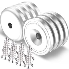 مغناطيسات قوية مع فتحات، مغناطيسات أرضية نادرة شديدة التحمل مع برغي، مغناطيسات أكواب ذات فتحات غاطسة لورشة التركيب على الحائط، مغناطيس نيوديميوم صغير بقاعدة مستديرة 0.79 بوصة عمق × 0.24 بوصة ارتفاع، عبوة من 6 قطع in Kuwait