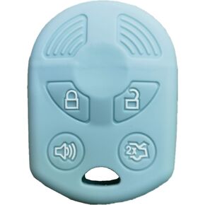 4 Buttons Silicone Remote Key Fob Cover Compatible with Ford Escape Explorer Mustang Transit Fusion Focus Lincoln Zephyr Mercury Grand Marquis (Mint Green)
