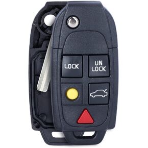 Replacement Folding Remote Key Case Fob 5 Button for Volvo XC70 XC90 2003-2014 (1)