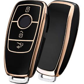 ELOHEI for Mercedes Benz Key Fob Cover, Premium Soft TPU 360 Degree Full Protection Key Case Accessories for Mercedes Benz E Class, 2018-up S Class, 2017-2022 C-Class G-Class A-Class