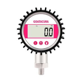 0-100psi Digital Industrial Pressure Gauge, 3-1/8" Dial Size, 1/4" NPT Lower Mount, 5 Digit Display, Stainless Steel Case and Connection, 0.25% High Accuracy, with Protective Sleeve