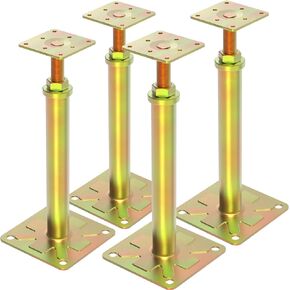 4 Pack House Jacks for Leveling Adjustable Floor Jack Post Floor Jack for House Foundation Jacks for Leveling Telescoping Jack for Temporary Support Adjustable Range 11 inch - 16 inch