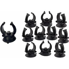 Aquarium Suction Cups with Clips (25MM) - Universal Heater Suction Cups, Lid Clips, Hose Holder, Fish Tank Suction Cup Clip, Top Fin Replacement Parts for Secure Aquarium Hood Positioning - 10pcs