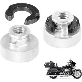2 Pcs Rear Fender Seat Nut Mount Kit Fit for Harley Electra Glide Road King Street Glide Sportster Softail Dyna 1996-2024 Chrome