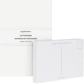 Topdrawer 100% Cotton 4x6 Blank Watercolor Postcards, 300lb/640gsm Cold Press, 15 Pack