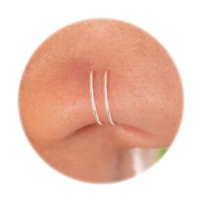 Tiny Sterling Silver Spiral Nose Ring - 24 Gauge Thin Handmade Nose Hoop Silver Snug Nose Ring Hoop - Sterling Silver Nose Piercing For Women - Comfortable & Elegant Design - Comes with Gift Packaging