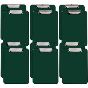 Better Office Products Green Plastic Clipboards, 12 Pack, Durable, 12.5 x 9 Inch, Low Profile Clip, Green, Set of 12