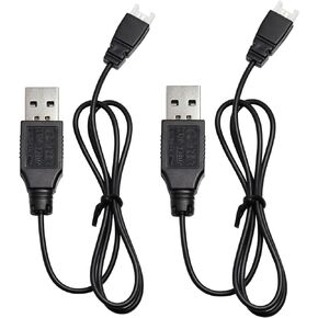 KBT 2Pack Lipo Battery USB Charger Cable for 3.7V Rechargeable Drone Battery, 400mA Charging Speed with MX51006-2pin Connector for 1S Lipo Battery, RC Toy Car Battery
