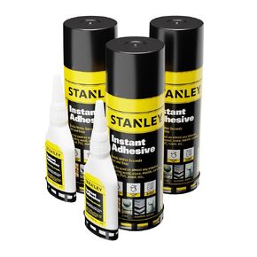 STANLEY Instant Adhesive Set, Cyanoacrylate Super Glue and Accelerator Spray, 2 Pack, for Crafts, Hobbies and DIY Projects