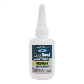 TotalBoat Medium CA Glue - TotalBond Cyanoacrylate Super Glue Adhesive for Wood, Plastic, Glass, Metal, Epoxy and Crack Repair - 2 oz