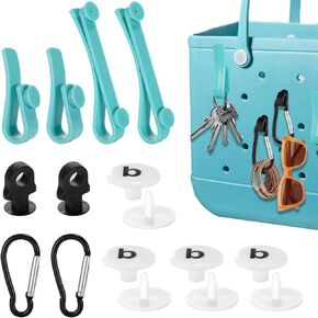 12 Pack Accessories for Bogg Bags,Replacement Rivets for Bogg Bag, EVA Beach Bag Snap Buckle,Hole Bag Hook Set,3 Styles Silicone Handbag Snap Buckle Keychain Accessories for Beach Tote Bag