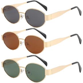 Dollger Polarized Oval Sunglasses for Women Trendy Small Metal Frame Sunglasses Retro Classic Designer Shades