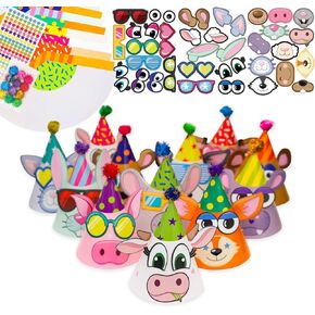 DIY Party Craft Activities for Kids Birthday Party Hats I PACK OF 12 Party Hats, Toddler Birthday Party Games, Birthday Party Activities, Party Craft For Parties Craft Kit, Birthday Party Games