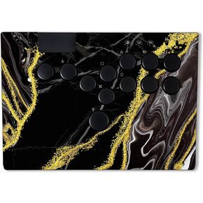 MightySkins Skin Compatible with Razer Kitsune - Black Marble Glitter | Protective, Durable, and Unique Vinyl Decal wrap Cover | Easy to Apply | Made in The USA