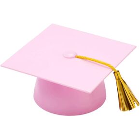 Pink Graduation Mortarboard Square Cap Hat Cake Topper Layon, size 4 inch
