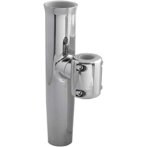 CLAMP-ON ADJUSTABLE ROD HOLDER FOR 7/8" & 1" TUBE, Stainless Steel