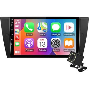 2+32G 9 inches Android 10 Double Din Car Stereo for BMW 328i 335i 325i E90/E91/E92/E93 2005-2011 IPS Touchscreen Screen Car Radio with Carplay & Android Auto Support Backup Camera GPS FM Navi BT