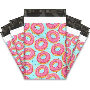 6x9 (100) Sprinkled Donuts Designer Poly Mailers Shipping Envelopes Premium Printed Bags