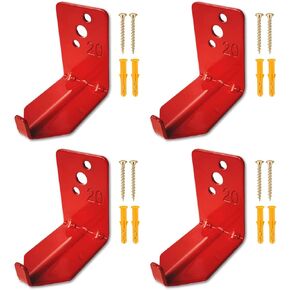 4 Pack of Fire Extinguisher Bracket, Wall Mount Hook, Fire Extinguisher Mount up to 20 lbs, Hanger for Universal Extinguishers (Tl)