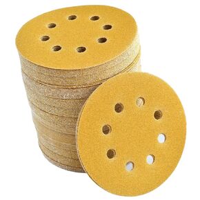 50PCS 8-Hole Hook and Loop Sanding Discs 5-Inch 60,80,120,220,320Grit, Random Orbital Sandpaper for Automotive and Woodworking (50-Pack,Mixed Grits)