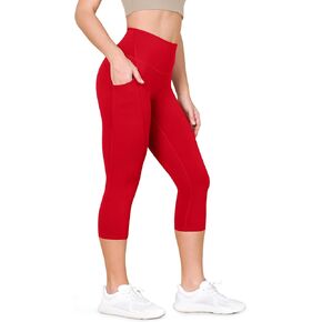 ODODOS ODLEX High Waist Workout Capris with Pockets for Women, 14" / 19" Yoga Capri Leggings