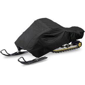 Pyle PCVSNM12 - Universal Snowmobile Cover Fabric - Heavy Duty, Dual Air Vents, Non-scratch Hood Liner & Elastic Cord -Tight Custom Fit, Waterproof Marine Grade Protection Against Sun Damage,Black