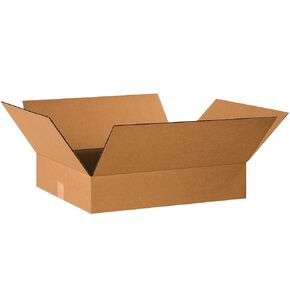 BOX USA 22x18x4 Flat Corrugated Boxes, Flat, 22L x 18W x 4H, Pack of 25 | Shipping, Packaging, Moving, Storage Box for Home or Business, Strong Wholesale Bulk Boxes