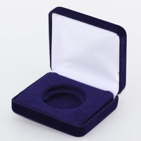 (1) Blue Velvet Model "H" Air-Tite Single Coin Holder Display Box Case for H-38 1oz Silver Dollar Direct Fit Coin Capsule