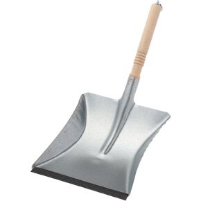 REDECKER Heavy Duty Stainless Steel Dust Pan, Large Dustpan with Long 17-3/4-Inches Oiled Beechwood Handle for Home and Outdoor Use, Industrial Quality, Made in Germany