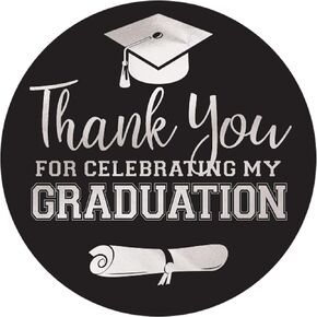 Purple and Gold Graduation Thank You Favor Labels, Graduation Thank You Stickers 2025, 40 Count