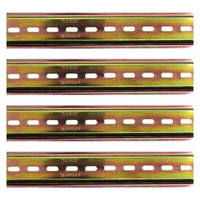 4 Pcs DIN Rail Slotted Design Steel Din Rail Mount 200mm/7.87 inch Long 35mm Wide 7.5mm High(Galvanized)