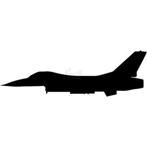 F-16 Fighting Falcon Jet Fighter Vinyl Decal Sticker for Home Office Decor Vehicle Window Sign Size- [8 inch] / [20 cm] Wide Color- Matte Black