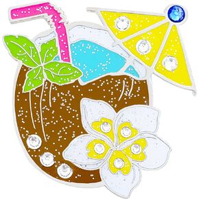 NAVIKA Pina Colada/Coconut Drink Golf Ball Marker with Austrian Crystals | Magnetic Hat Clip Included | Summer/Tropical Themed Golfing Accessory | Fun Gift for Women Golfers