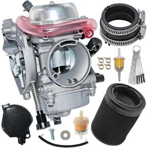 15003-1686 KVF360 Carburetor w/Air Filter, Intake Manifold Boot Fit for Arctic Cat 250 300 1998-2000，for Kawasaki Prairie 360 KVF360 2003-2007 Replaces #15003-0093，15004-0041