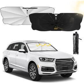 Foldable Windshield Sunshades Upgrade Umbrella - Car Shade Umbrella, Windshield Sunshade-UV Coatings Block Sun, Car Front Automotive Interior Sun Protection for Auto Sedan SUV,150 x 85 cm